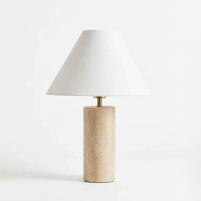 5786-T164 Fabric Travertine Table Lamp